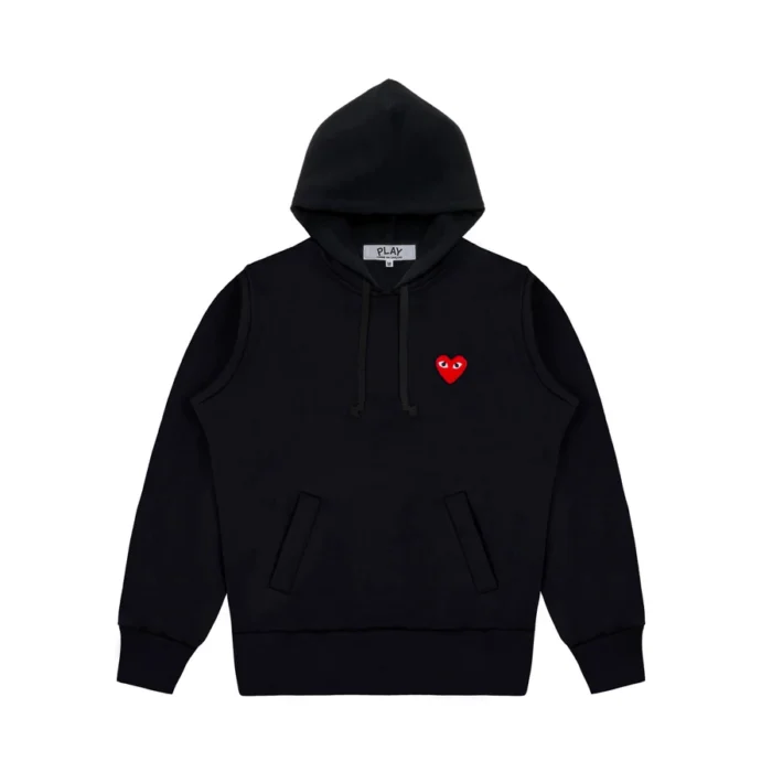 Black CDG Hoodie With Small – Red Heart