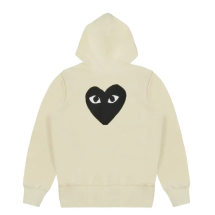 Play Comme des Garçons Hoodie with Big Hearts – Ivory