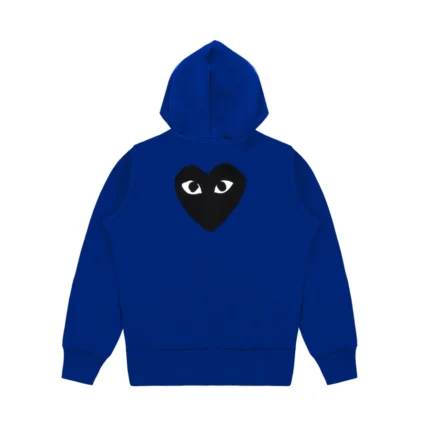 Blue CDG Hoodie Zip up With Large Heart
