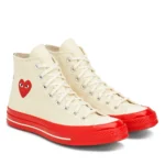 CONVERSE RED SOLE HIGH TOP (WHITE)