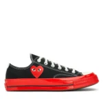 CONVERSE RED SOLE LOW TOP (BLACK)