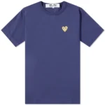 Comme Des Garcons Play Gold Heart Logo Tee