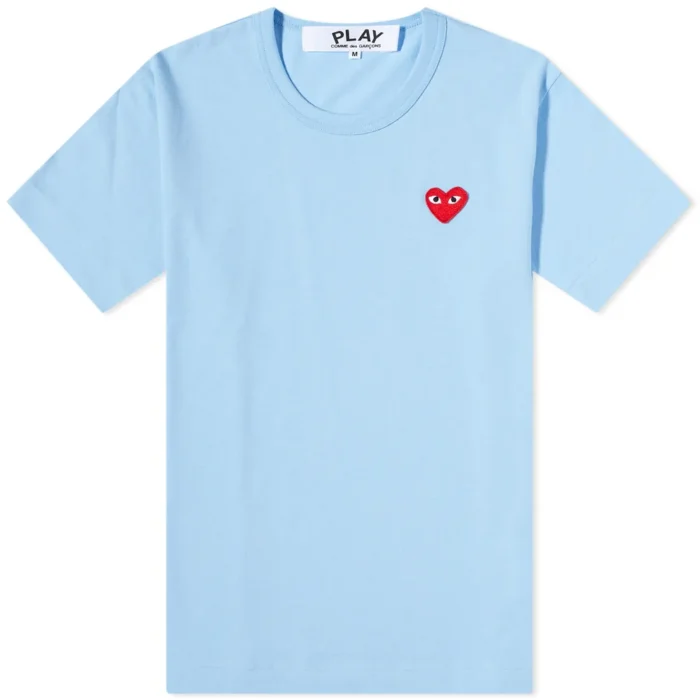 Comme Des Garcons Play Red Heart Tee Blue