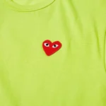 Comme Des Garcons Play Red Heart Tee Green