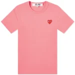 Comme Des Garcons Play Red Heart Tee Pink
