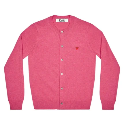 PLAY WOMEN'S CARDIGAN WITH SMALL RED HEART (PINK)