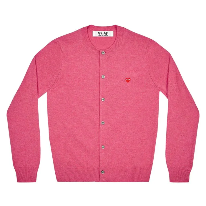 PLAY WOMEN'S CARDIGAN WITH SMALL RED HEART (PINK)