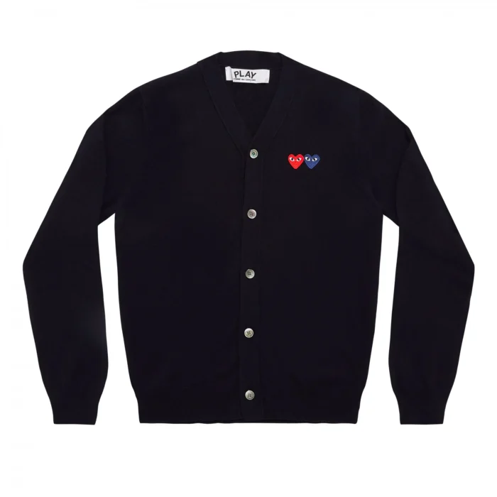 PLAY MEN'S CARDIGAN WITH DOUBLE EMBLEMS NAVY