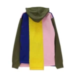 MULTI COLOUR POLYESTER HOODIE WITH UNEVEN HEM
