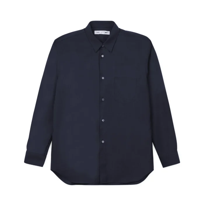 SHIRT FOREVER FINE WOOL SUIT SHIRT WIDE NAVY